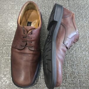 🐢 Ecco Mens Brown Leather Shoes Leather Oxford Size 11